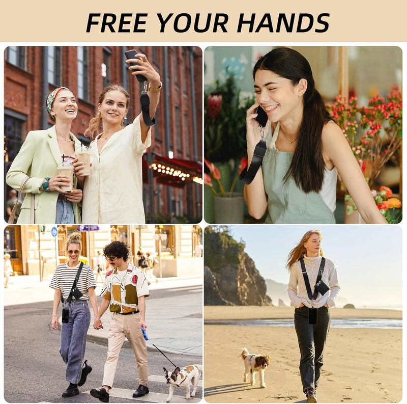 CUEDM Cell Phone Lanyard Crossbody,Adjustable Cell Phone Strap with Wristlet,Clip and Go Strap for Phone with Wallet - Image 3